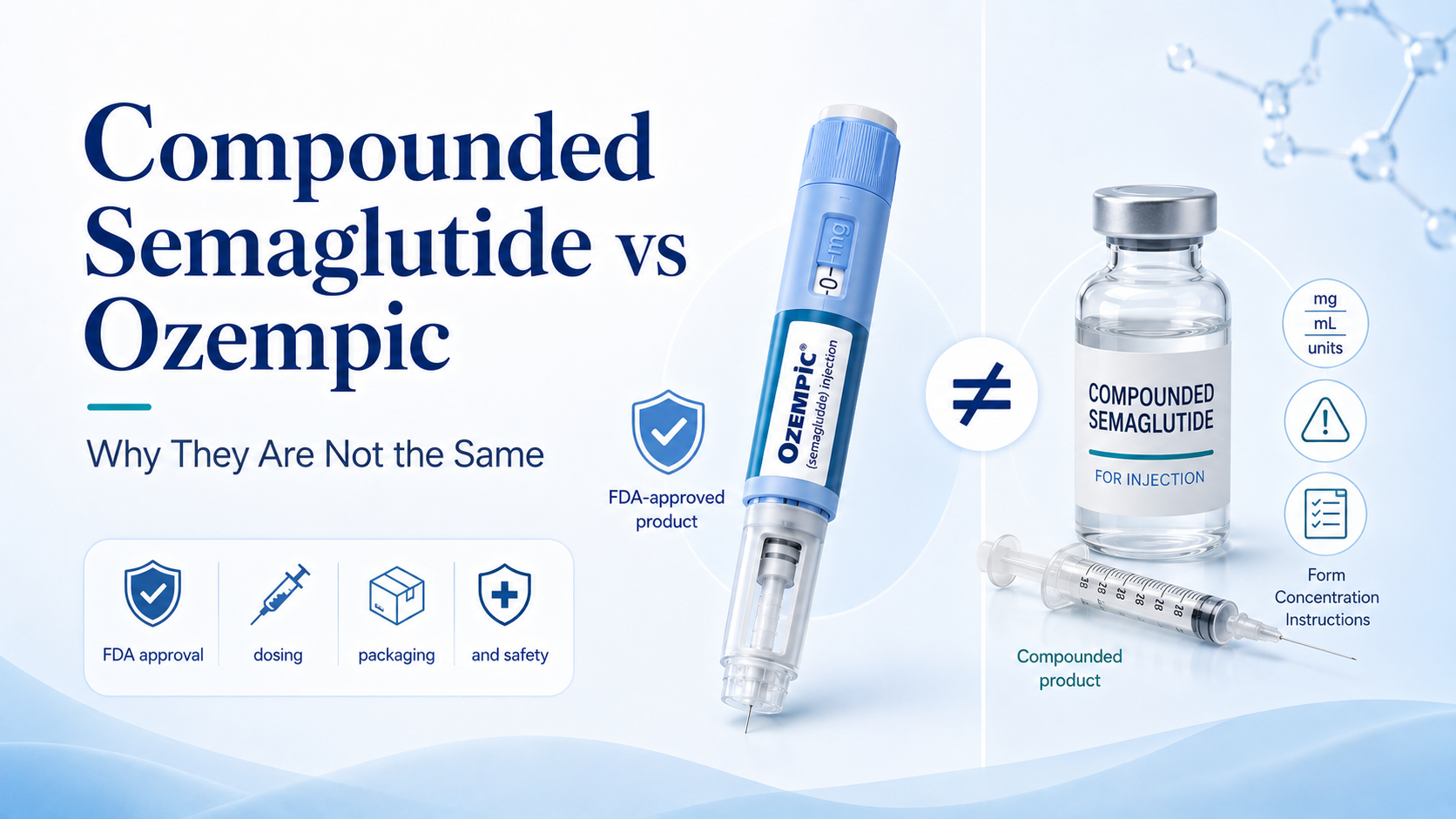 Compounded Semaglutide vs Ozempic: Why They Are Not the Same